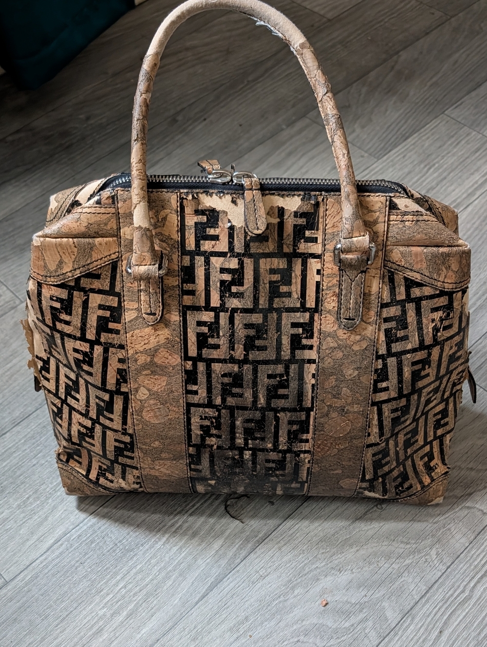 FENDI 1996 Cork Zucca Tote Bag 🧡🌞🧡